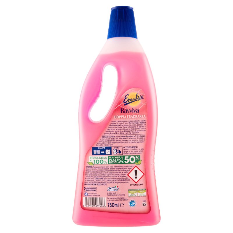 Emulsio Ravviva Doppia Fragranza Ibisco Gelsomino Detergente Igienizzante 750 ml