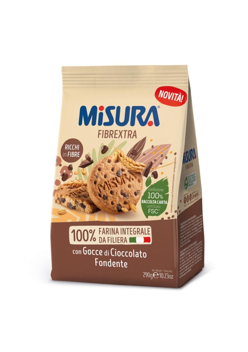 Misura Fibrextra Biscotti con Gocce di Cioccolato Fondente 290 g