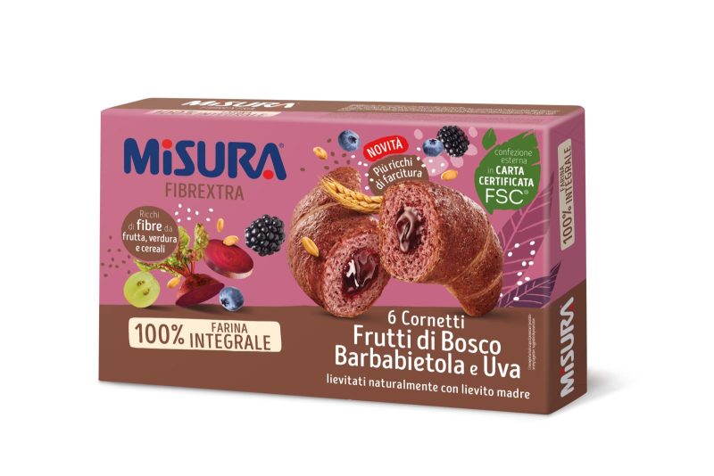 Misura Fibrextra 6 Cornetti Frutti di Bosco Barbabietola e Uva 308 g