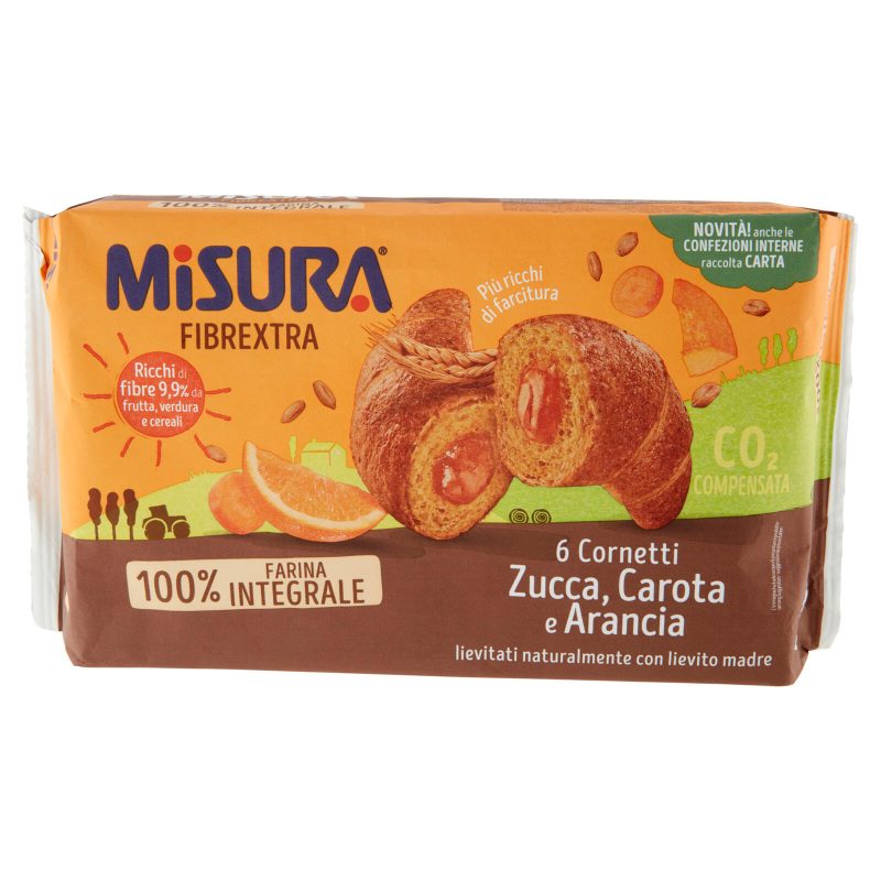 Misura Fibrextra 6 Cornetti Zucca, Carota e Arancia 308 g