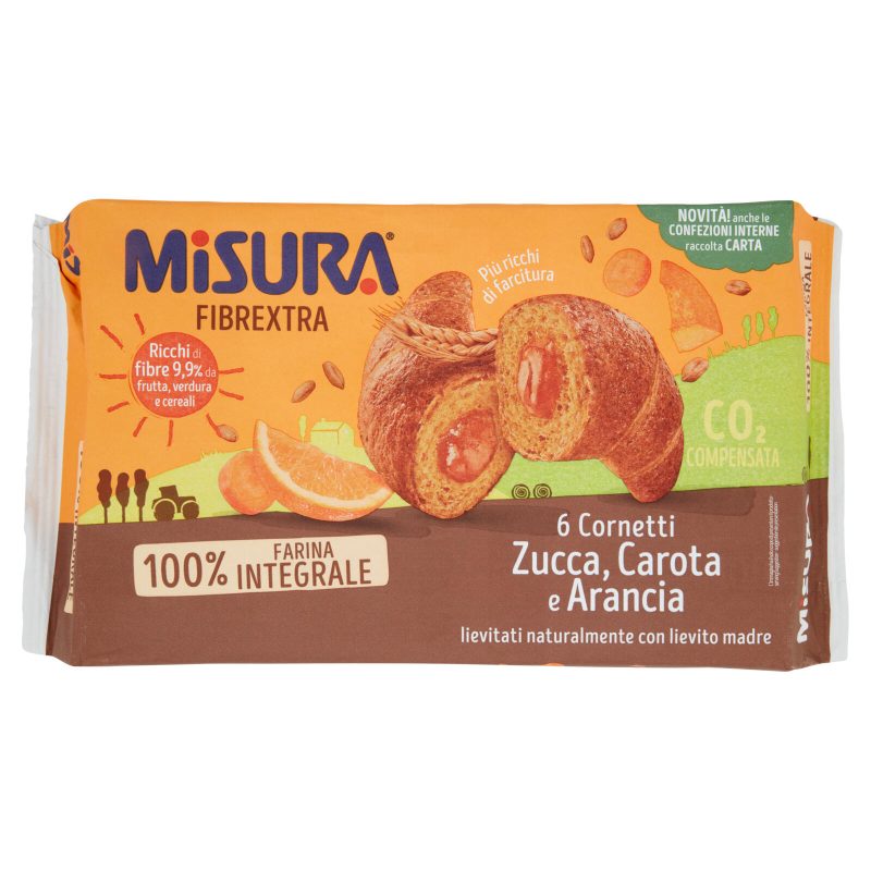 Misura Fibrextra 6 Cornetti Zucca, Carota e Arancia 308 g