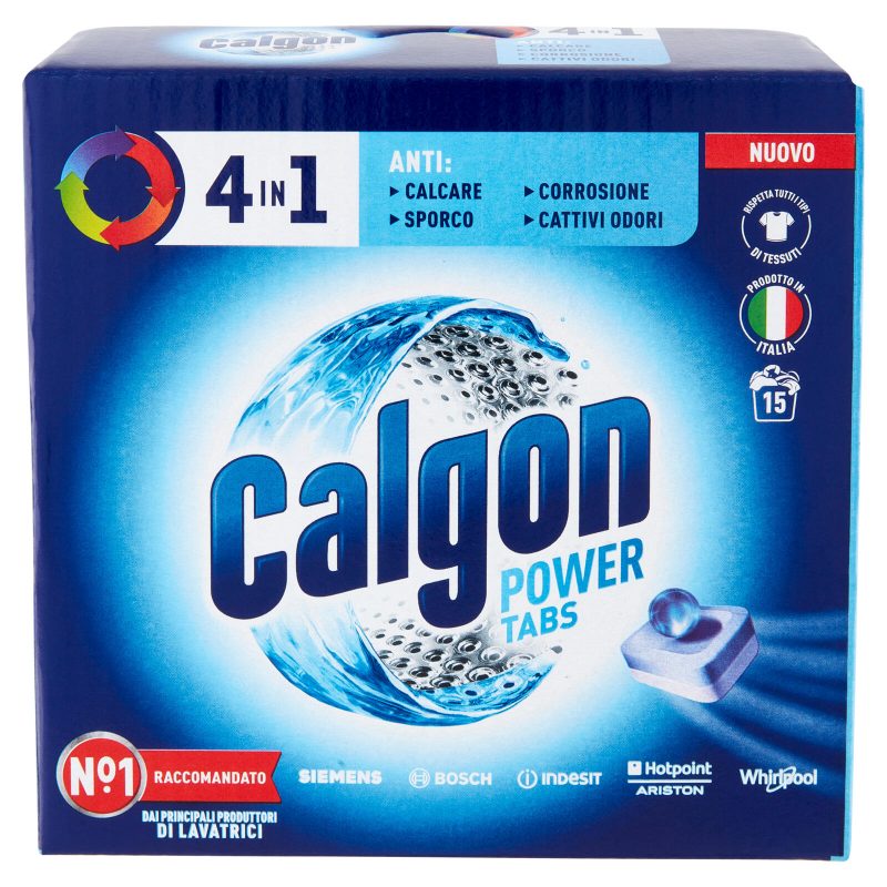 Calgon Power Tabs 4in1 Anticalcare lavatrice 15 Tabs 195 gr