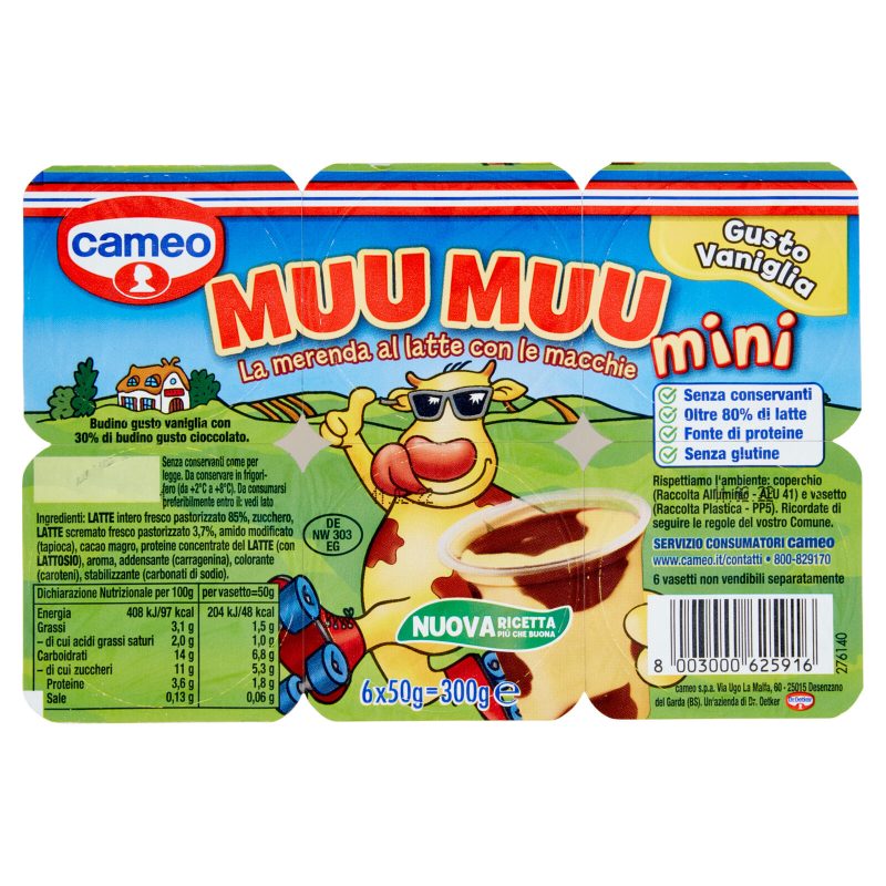 cameo Muu Muu mini Gusto Vaniglia 6x50 g