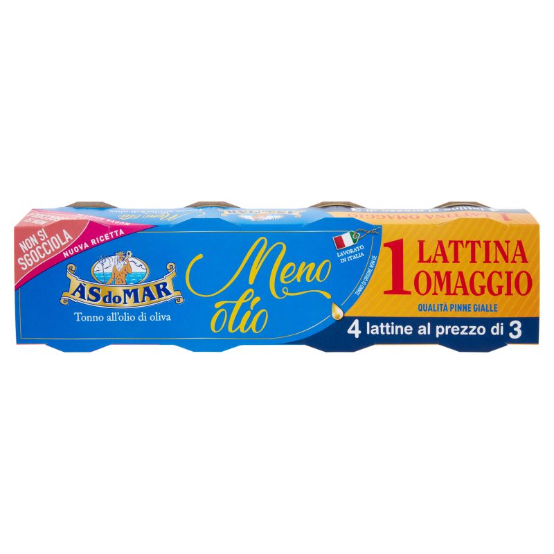 Asdomar Tonno all'olio di oliva Meno olio 4 x 60 g