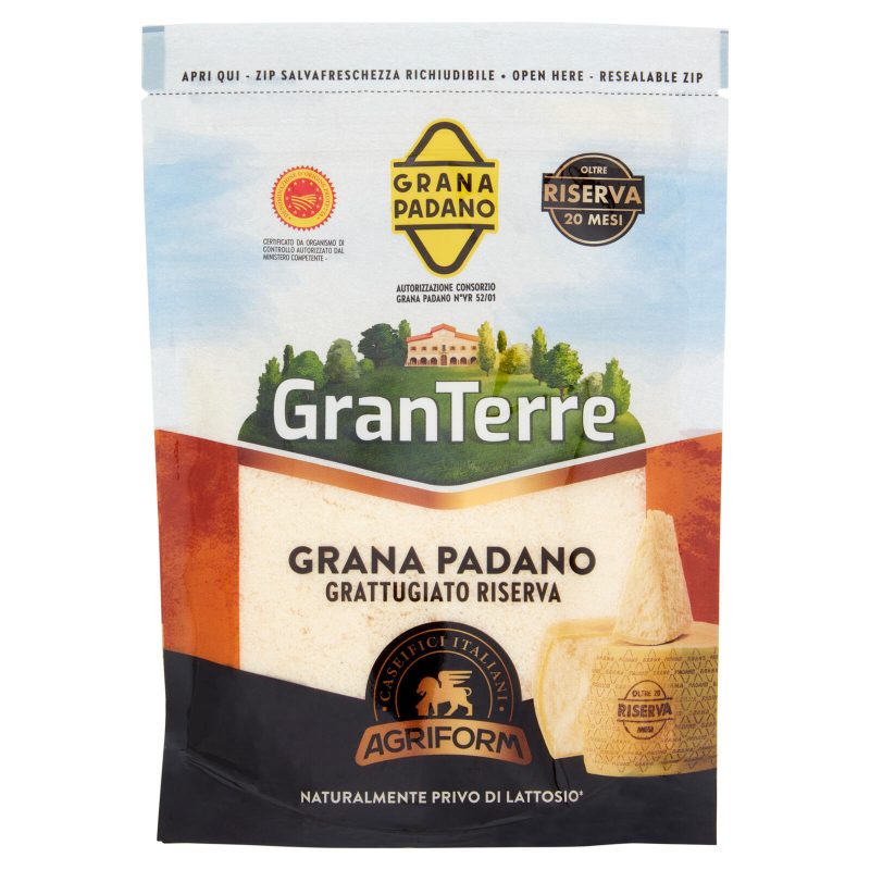 GranTerre Grana Padano Grattugiato Riserva Oltre 20 Mesi 100 g