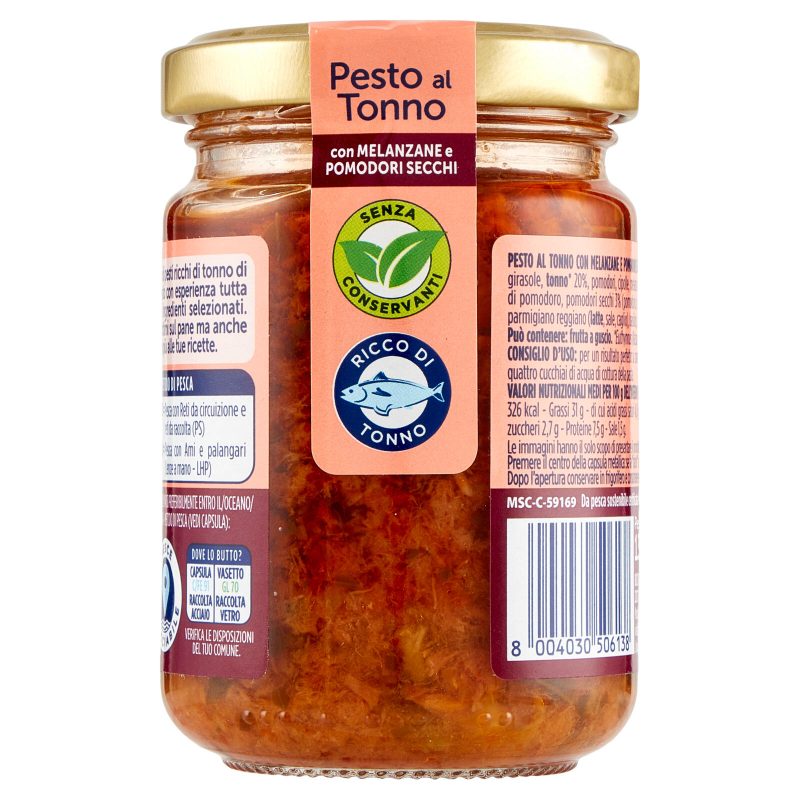 Rio mare Pesto al Tonno con Melanzane e Pomodori Secchi 130 g