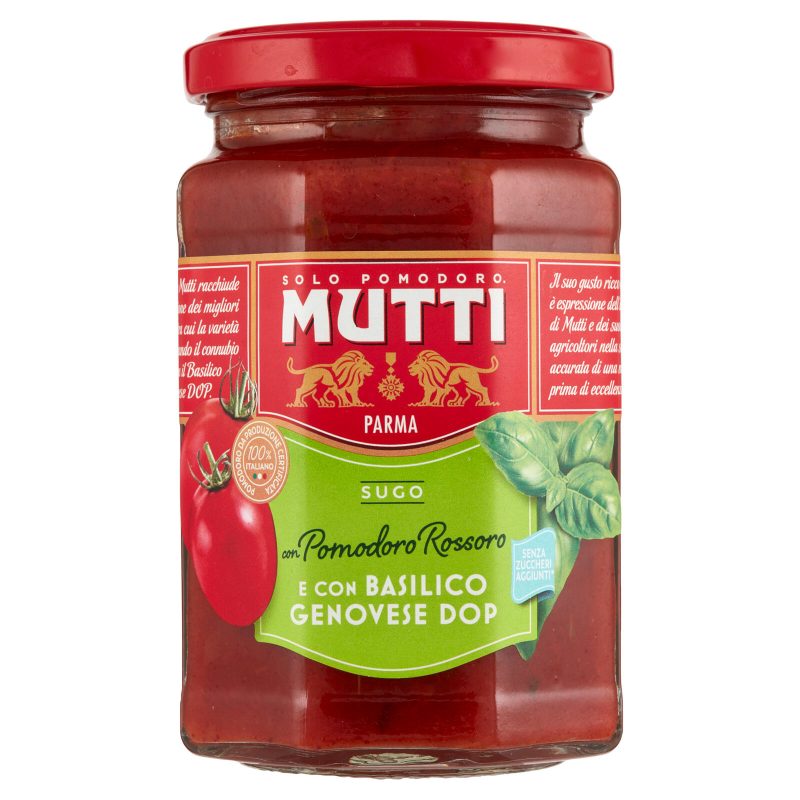 Mutti Sugo con Pomodoro Rossoro e con Basilico Genovese DOP 280 g