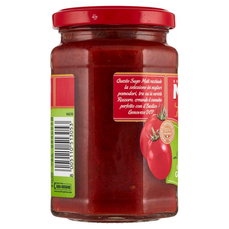 Mutti Sugo con Pomodoro Rossoro e con Basilico Genovese DOP 280 g