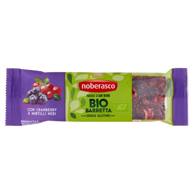 noberasco Bio Barretta con Cranberry e Mirtilli Neri 30 g