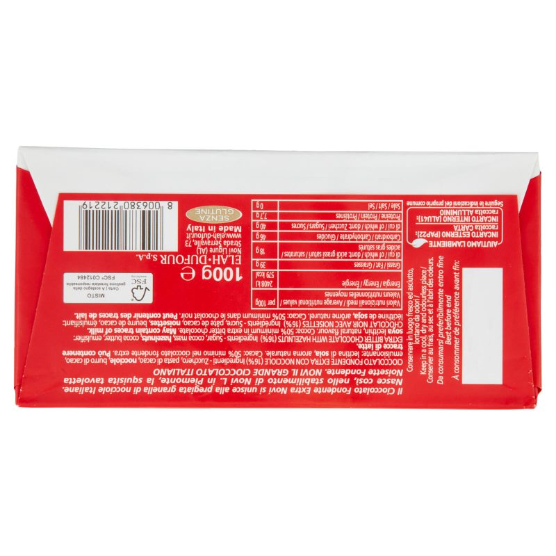 Novi Noisette Fondente Cioccolato Fondente Extra con Nocciole 100 g