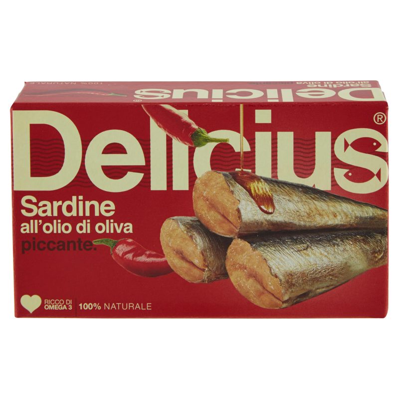 Delicius Sardine all'olio di oliva piccante 120 g