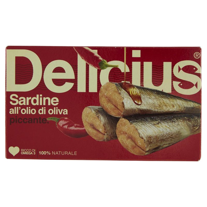 Delicius Sardine all'olio di oliva piccante 120 g