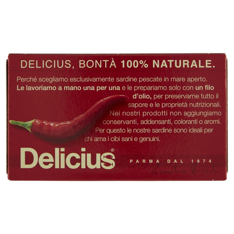 Delicius Sardine all'olio di oliva piccante 120 g