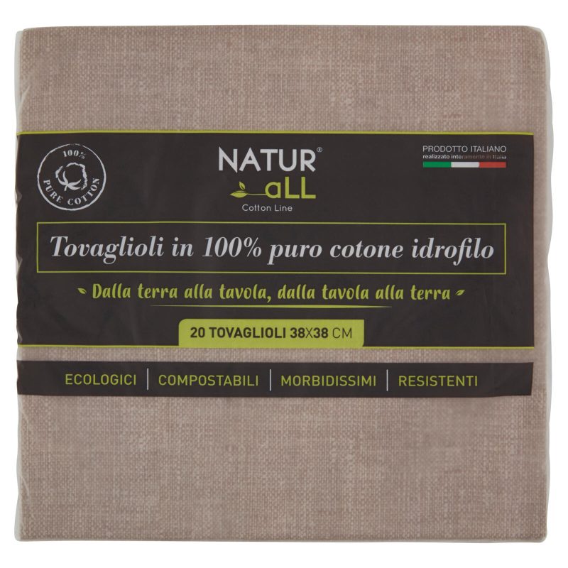 Natur all Tovaglioli cacao 38x38 cm 20 pz