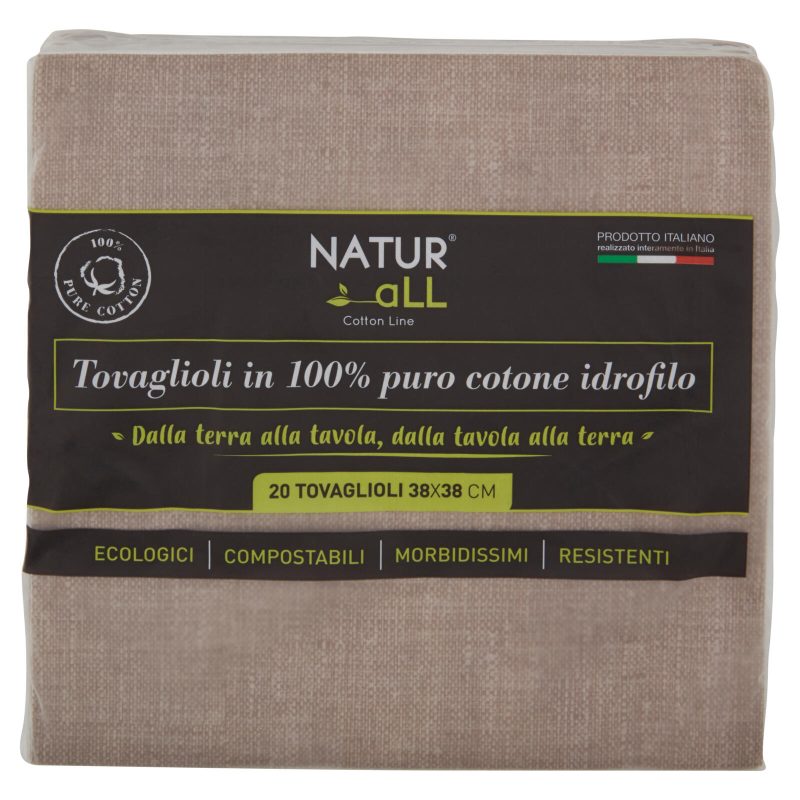 Natur all Tovaglioli cacao 38x38 cm 20 pz