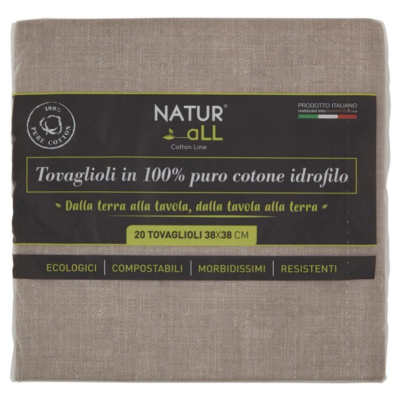 Natur all Tovaglioli cacao 38x38 cm 20 pz