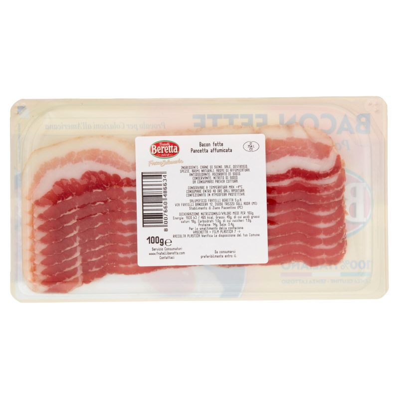 Fratelli Beretta Bacon Fette Pancetta Affumicata 100 g