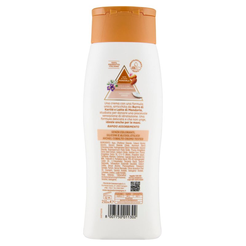 Spuma di Sciampagna Benessere Crema Corpo Latte di Mandorla e Burro di Karitè Idratante 250 ml