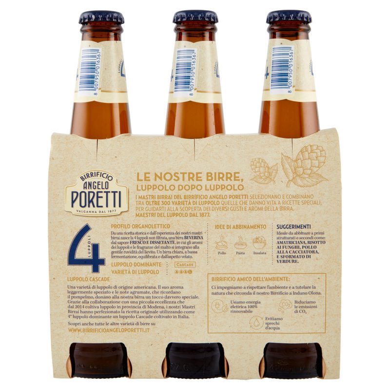 Birrificio Angelo Poretti Non Filtrata 4 Luppoli 3 x 33 cl