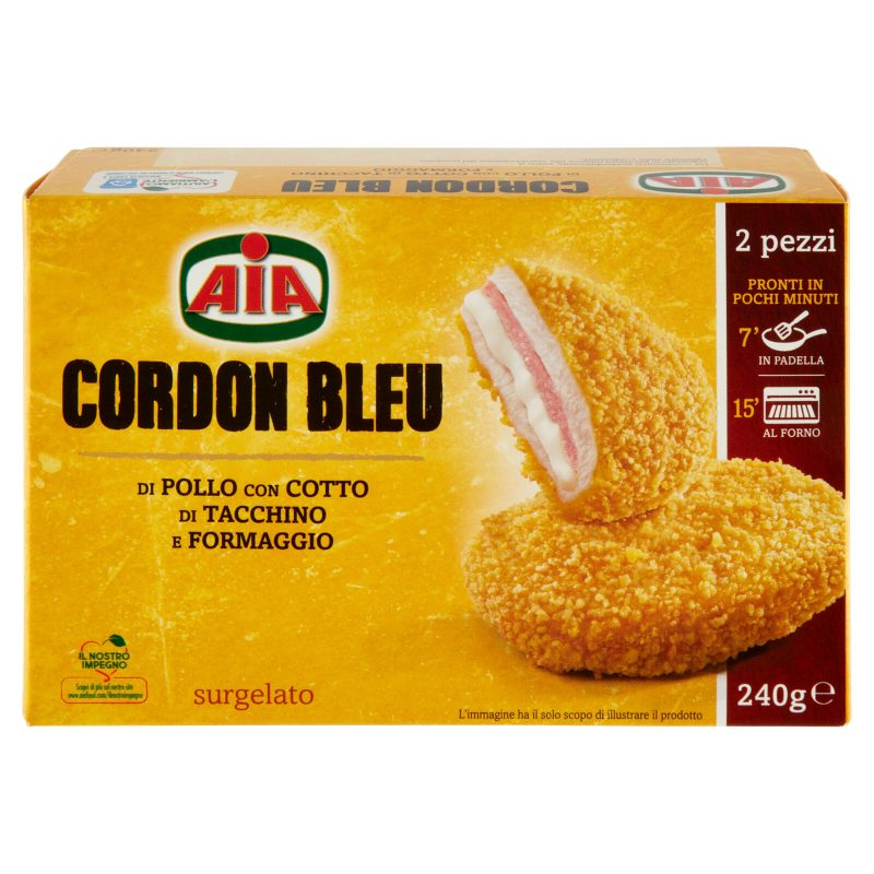 Aia Cordon Bleu di Pollo con Cotto di Tacchino e Formaggio surgelato 240 g