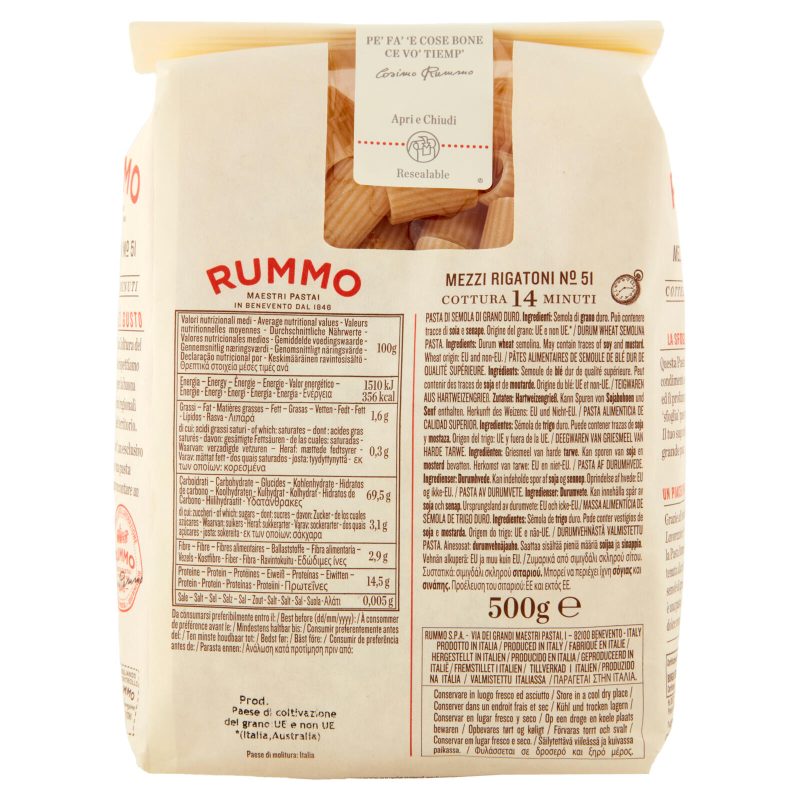 Rummo Mezzi Rigatoni N° 51 500 g