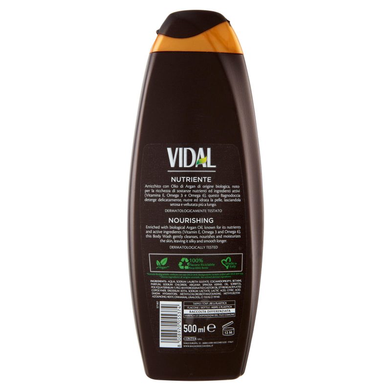 Vidal Argan Oil Bagnodoccia Olio di Argan Biologico 500 ml