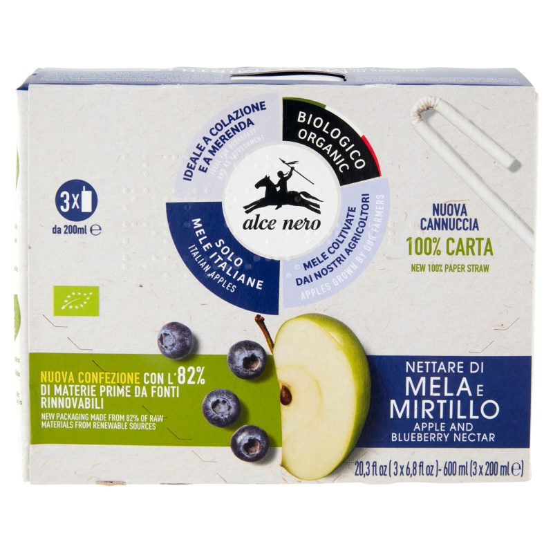 alce nero Nettare di Mela e Mirtillo 3 x 200 ml