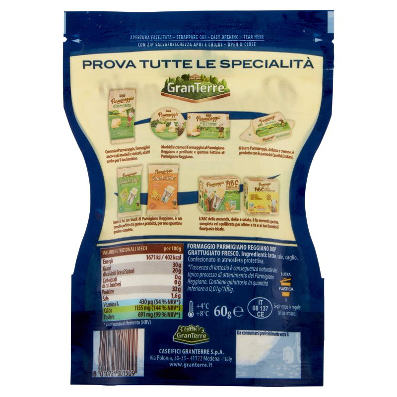 Parmareggio Parmigiano Reggiano Grattugiato Fresco 60 g