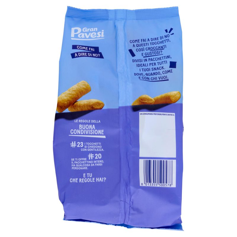 Gran Pavesi Snack Tocchetti, Snack al Mais Cotti al Forno, Senza Olio di Palma, 8 Pacchetti 256g