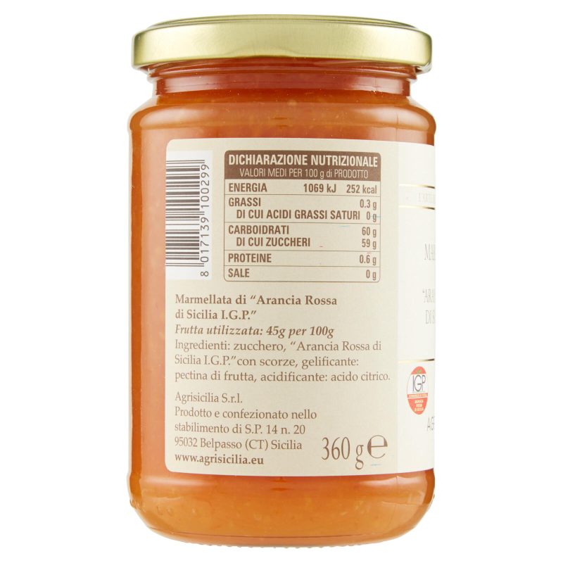 Agrisicilia Marmellata di Arancia Rossa di Sicilia IGP 360 g