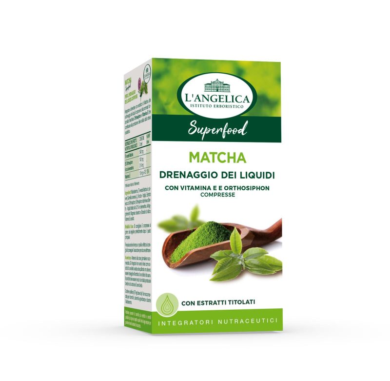 L'Angelica superfood Matcha Drenaggio dei Liquidi 60 compresse 30 g