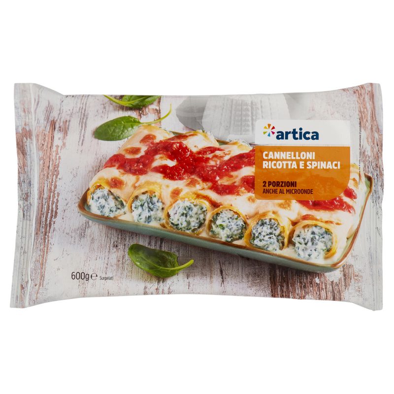 artica Cannelloni Ricotta e Spinaci Surgelati 600 g