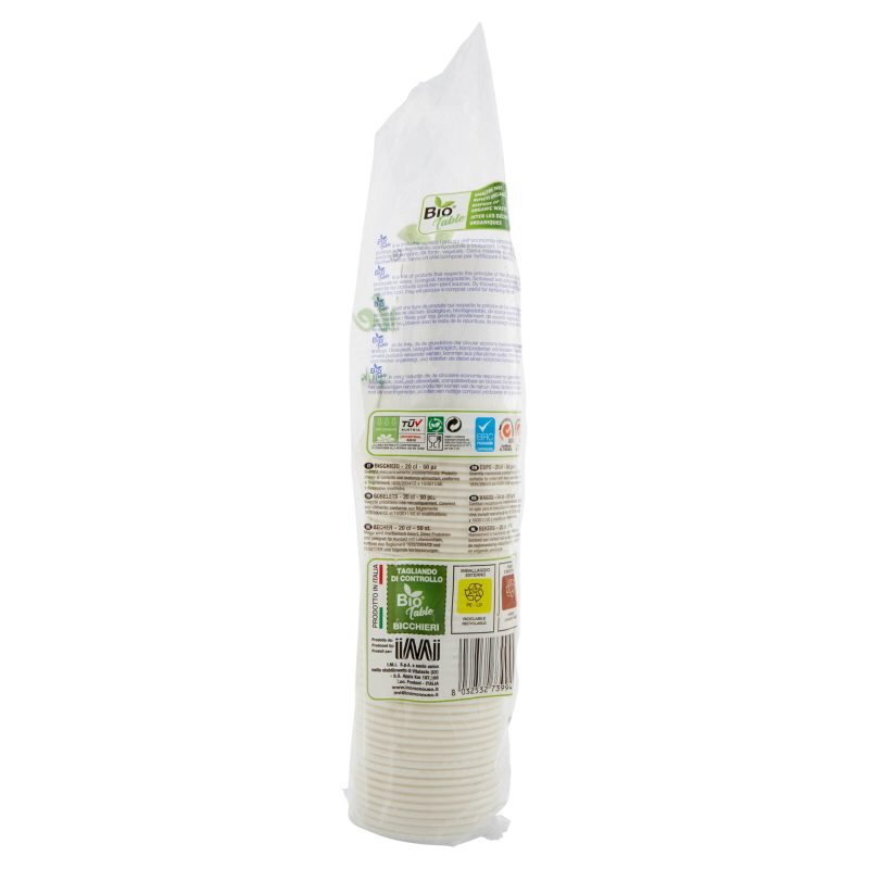 Bio Table Bicchieri 20 cl. Compostable 50 pz