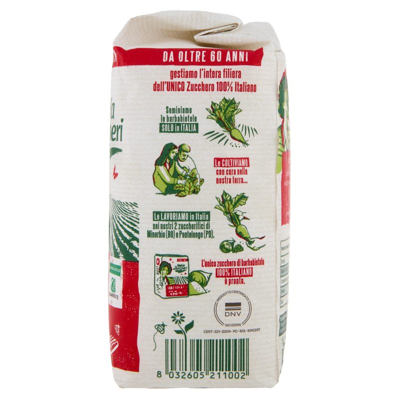 Italia Zuccheri - zucchero semolato 100% italiano da agricoltura sostenibile 1kg