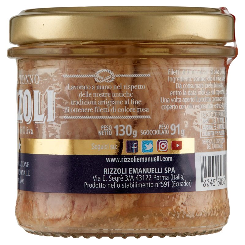 Rizzoli Filetti di Tonno in Olio di Oliva 130 g