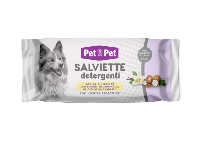 Salviette detergenti PET con olio di Karité x36