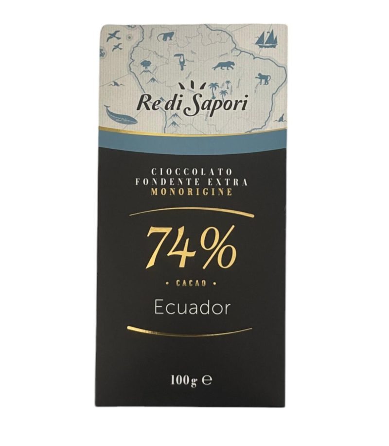 Re di Sapori Cioccolato Fondente Extra Monorigine 74% Ecuador 100 g