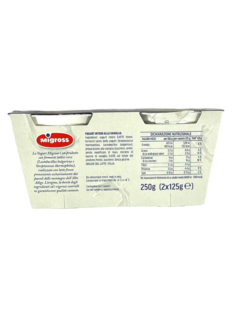 Migross Yogurt Intero alla Vaniglia 2x125 g