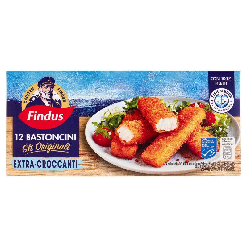 Capitan Findus 12 Bastoncini con 100% Filetti di Merluzzo 300 g