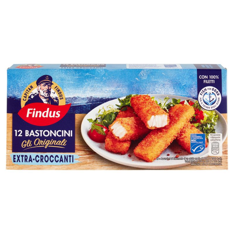 Capitan Findus 12 Bastoncini con 100% Filetti di Merluzzo 300 g