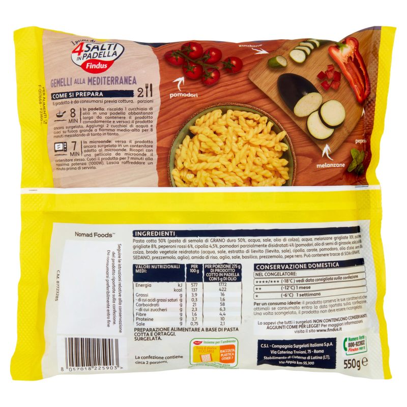 4 Salti in Padella Findus Gemelli alla Mediterranea 550 g