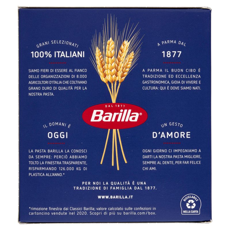 Barilla Pasta Ditaloni Rigati n.49 100% Grano Italiano 500g