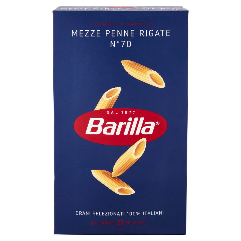 Barilla Pasta Mezze Penne Rigate n.70 100% Grano Italiano 500g