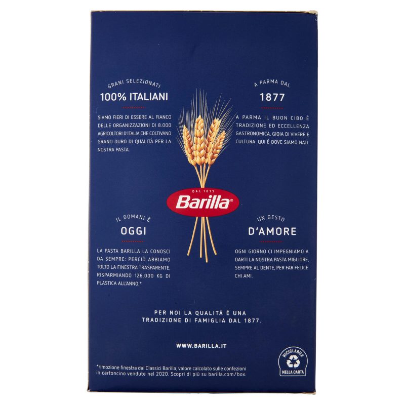 Barilla Pasta Mezze Penne Rigate n.70 100% Grano Italiano 500g