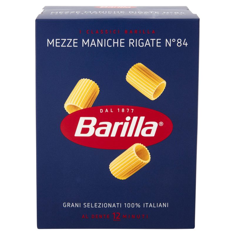 Barilla Pasta Mezze Maniche Rigate n.84 100% Grano Italiano 500g