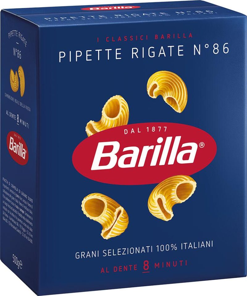 Barilla Pasta Pipette Rigate n.86 100% Grano Italiano 500g