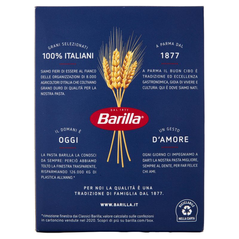 Barilla Pasta Conchiglie Rigate n.93 100% Grano Italiano 500g