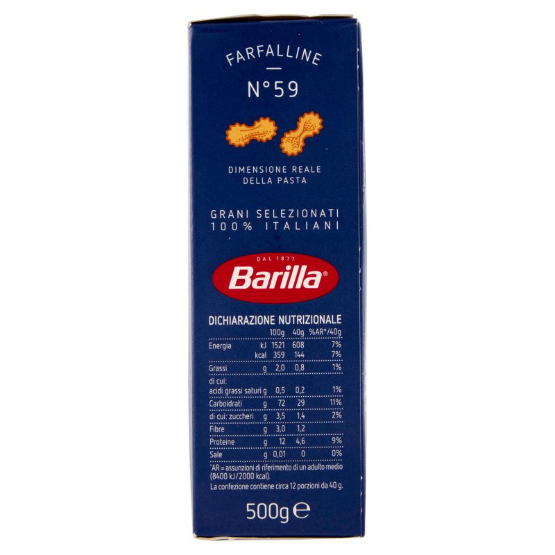 Barilla Pasta Farfalline n.59 100% grano italiano 500 g