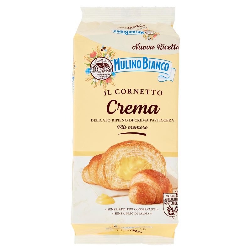 Mulino Bianco Cornetti Crema Merenda senza Additivi Conservanti 6 pezzi 300g