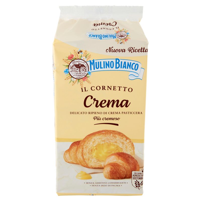 Mulino Bianco Cornetti Crema Merenda senza Additivi Conservanti 6 pezzi 300g